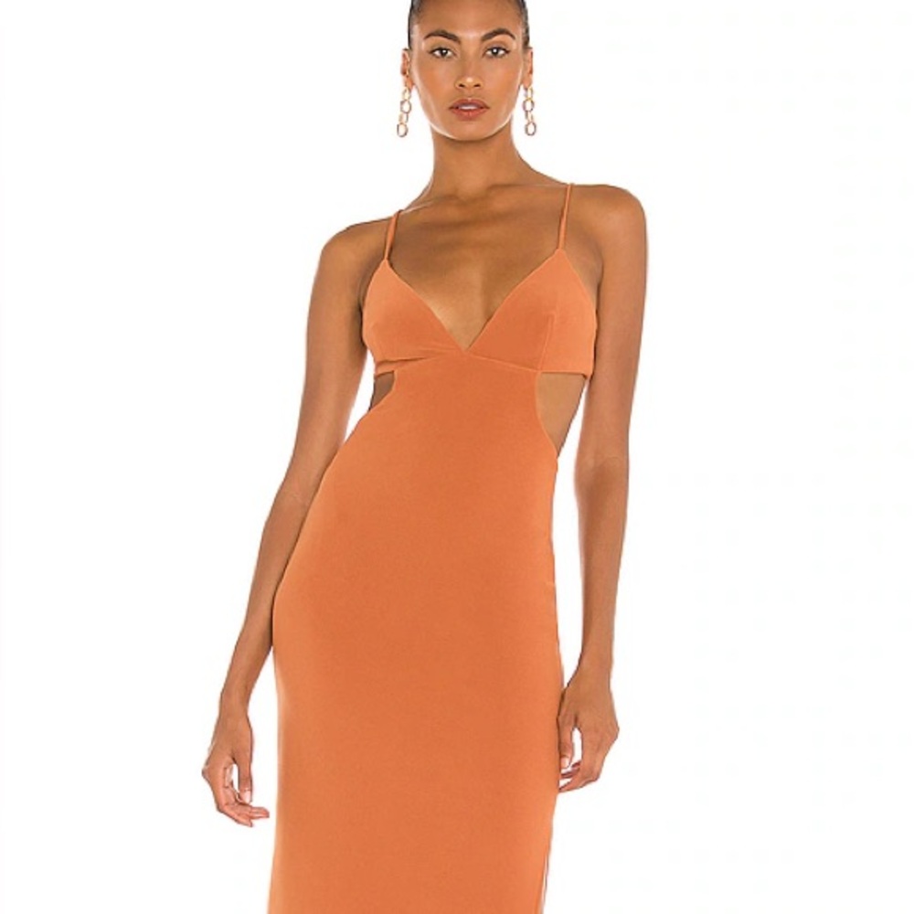 BEC + BRIDGE Ella Midi Dress in Terracotta